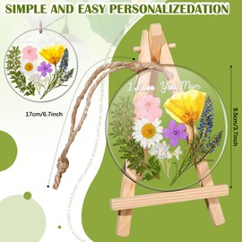 Nuanchu Gifts for Mom - Christmas Ornament Gifts for Mom from Daughter and Son - Dried Flower Resin Pendant Hanging Ornaments - Birthday Gift for Mom, Mama, Grandma, Her, Women 3.7 Inch