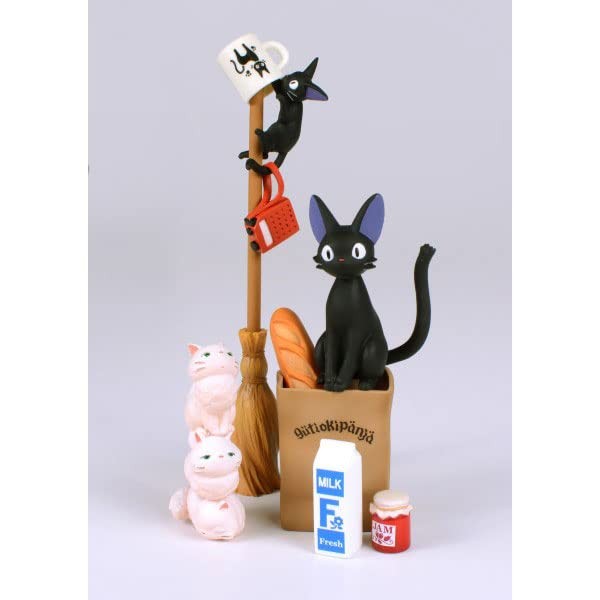 ensky - Kiki's Delivery Service - Jiji Nosechara Assortment Stacking Figure, Studio Ghibli via Bandai Official Merchandise