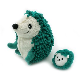 Les Déglingos PTIPOTOS by PIKTOU Herisson Mama/Baby Green Soft Plush Toy Baby Gift Idea 21 cm