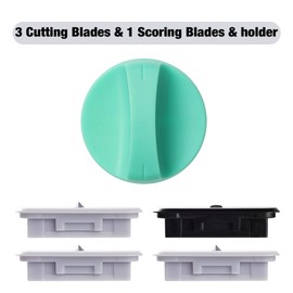Likart 4-Pack Paper Cutter Replacement Blades for Cricut Trimmer, Replacement Blades for Cricut Cutter/Cricut Roll Holder/Paper Cutter,3 Cutting Blades & 1 Scoring Blades with a holder,Light Green