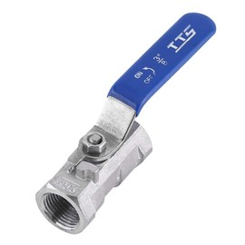 Thread Ball Valve, Akozon Ball Valve Lever 304 Stainless Steel BSP Pipe Ball Valve Threaded Female x Female Reduced Port Full Bore Ball Valve (3/8" BSP)
