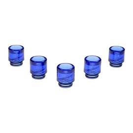 Armerah Anti Spit Back 810 Drip Tip eCig Mouthpiece Short/Wide Plastic/Opaque 5 Pack Blue