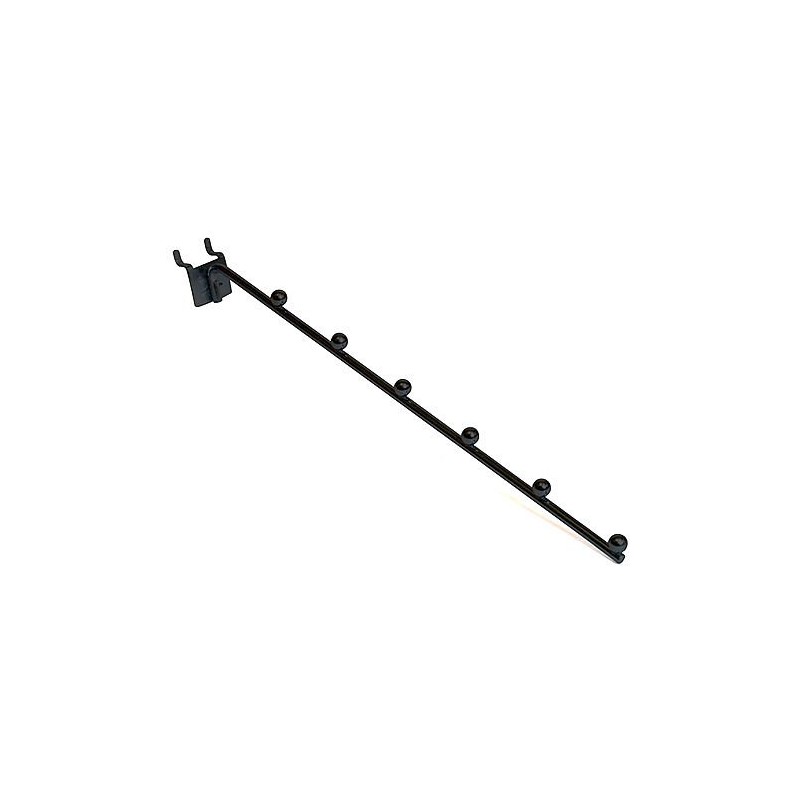 14" L Pegboard 6 Ball Waterfall Faceout Hook, Black -