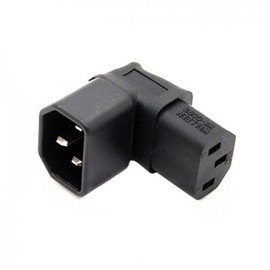 cablecc IEC Male C14 to Up Direction Right Angled 90 Degree IEC Female C13 Power Extension Adapter