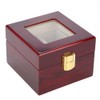 2 Grids Wooden Watch Holder Wristwatch Display Case Jewelry Gift