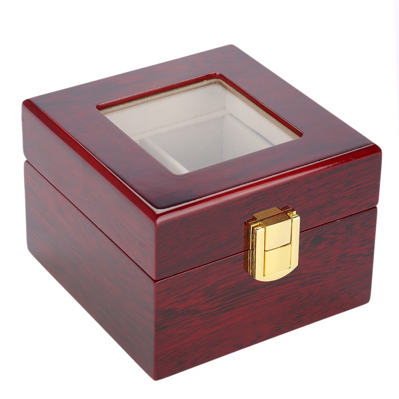 2 Grids Wooden Watch Holder Wristwatch Display Case Jewelry Gift