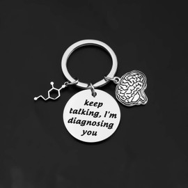 Gzrlyf Psychologist Keychain Keep Talking I'm Diagnosing You Keychain Psychology Gifts for Psychologists (Keep Talking I'm Diagnosing You)