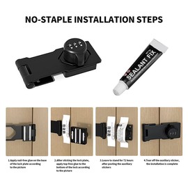 berjalan Household Cabinet Password Locks, Cabinet Door Combination Lock, Door Lock Door Cabinet, Privacy Lock (Black)