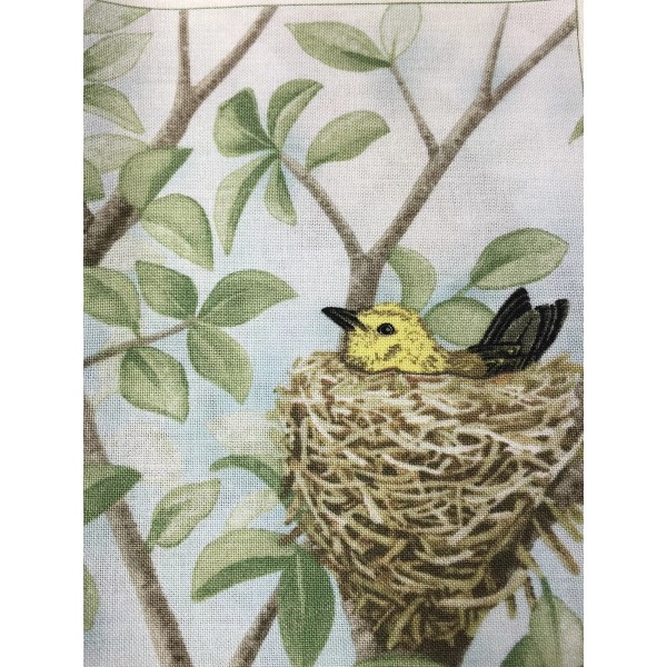 Elizabeth Studios Fabric Bird Quilt Square 4.75" x 6" Cotton