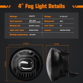 KARSAM 60W LED Fog Lights Assembly for 07-13 Chevy Avalanche/Suburban/GMC Acadia/Ford Escape/ 07-14 GMC Yukon/Tahoe/Mustang/ 08-10 Pontiac/Explorer/10-13 Camaro/ 15-19 Colorado/Silverado/Canyon/Sierra