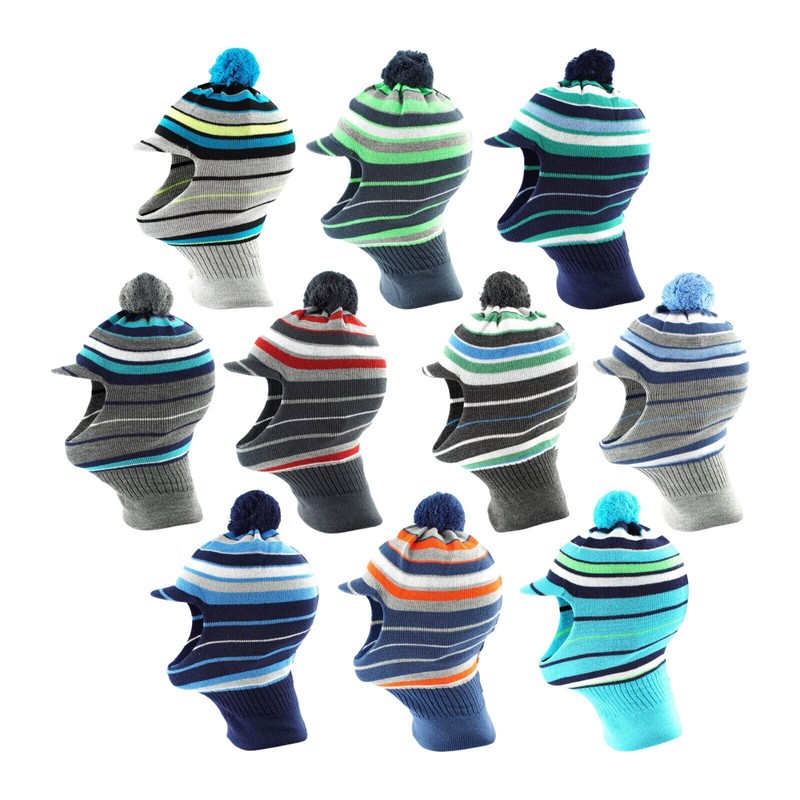 Boys' Winter Hat Scarf Hat Tube Hat Knitted Hat Stripes,