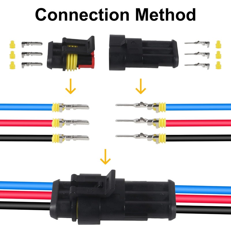 352Pcs Waterproof Connector Car Electrical Connector Terminals Quick Disconnect Wire
