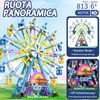 JDMDKB Rotating Ferris Wheel Building Blocks Kit, with Lights, Amusement