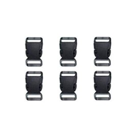 YQBOOM 1 Inch, 6 Pack Black Plastic Side Release Buckle for Paracord Bracelets (1")