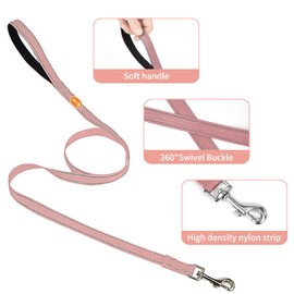 ANJISUNY 4 Ft Reflective Dog Leash Durable Nylon Puppy Leash with Reflective Threads and Comfortable Padded for Walking Dog Lead Great for Small and Medium Dog