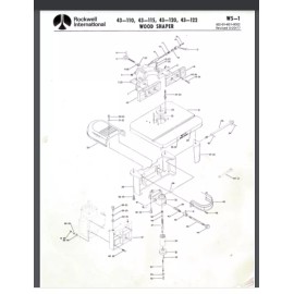 Rockwell Delta Rockwell 43-110, 43-115, 43-120, 43-122 Wood Shaper WS-1 parts list  $6.99