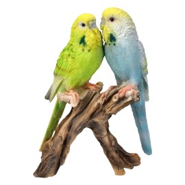 Figuren Shop GmbH Lifelike Garden Figurine Budgie Pair 17.5 cm - HotAnt Birds Realistic Decoration