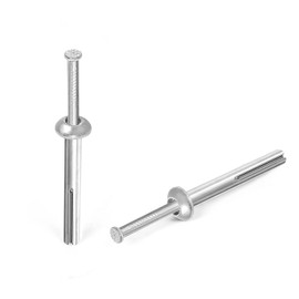 1/4 x 1-1/4" Hammer Drive Nail in Anchors, Cement Hammering Anchors, Zinc Alloy, 50 PCS
