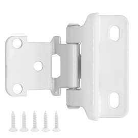 1/2" Overlay Semi Partial Wrap Kitchen Cabinet Hinges, Self Closing White Cabinet Hinges for Variable Kitchen Bathroom Cabinets Cupboard Doors(10 Pairs-20 Pcs)