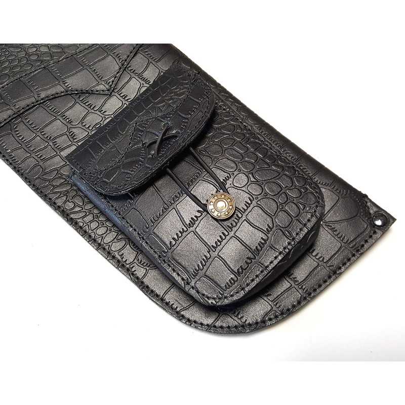 starlingukpk Traditional Archery Engraved Python pattern Leather Hip Quiver.