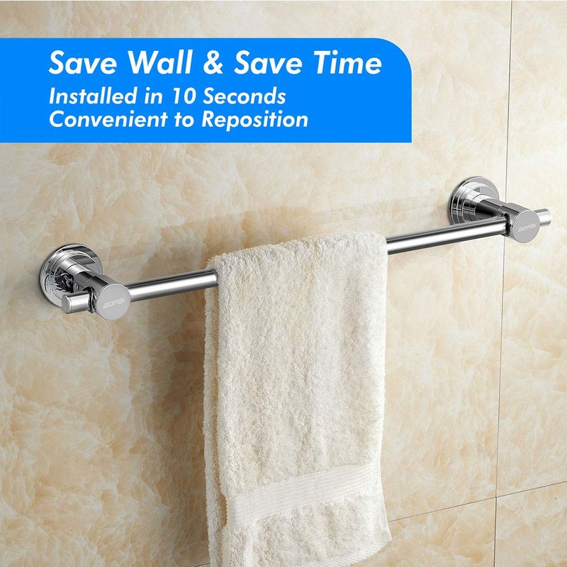 BOPai 24 inch Suction Cup Towel Bar – No Drill,