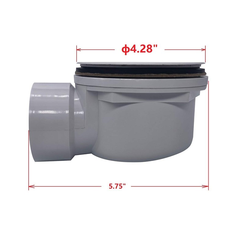 BlueVue 1.5" Side Outlet Drain Assembly (Matte Black)