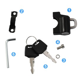 Jiozermi 2Pcs Motorcycle Helmet Lock, Motorbike Helmet Locks Motorbike Accessories, Helmet Lock for Motorbikes Electric Motorbikes, Fits 20-26mm Handlebar Tubing, Scooter Helmet Locks