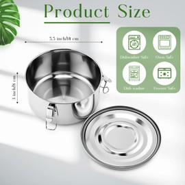 Skybooly 4 Pcs Stainless Steel Bento Box Bulk 36 oz Reusable 304 Stainless Steel Food Storage Containers with Lockable Clips to Leak Proof, Dishwasher Safe