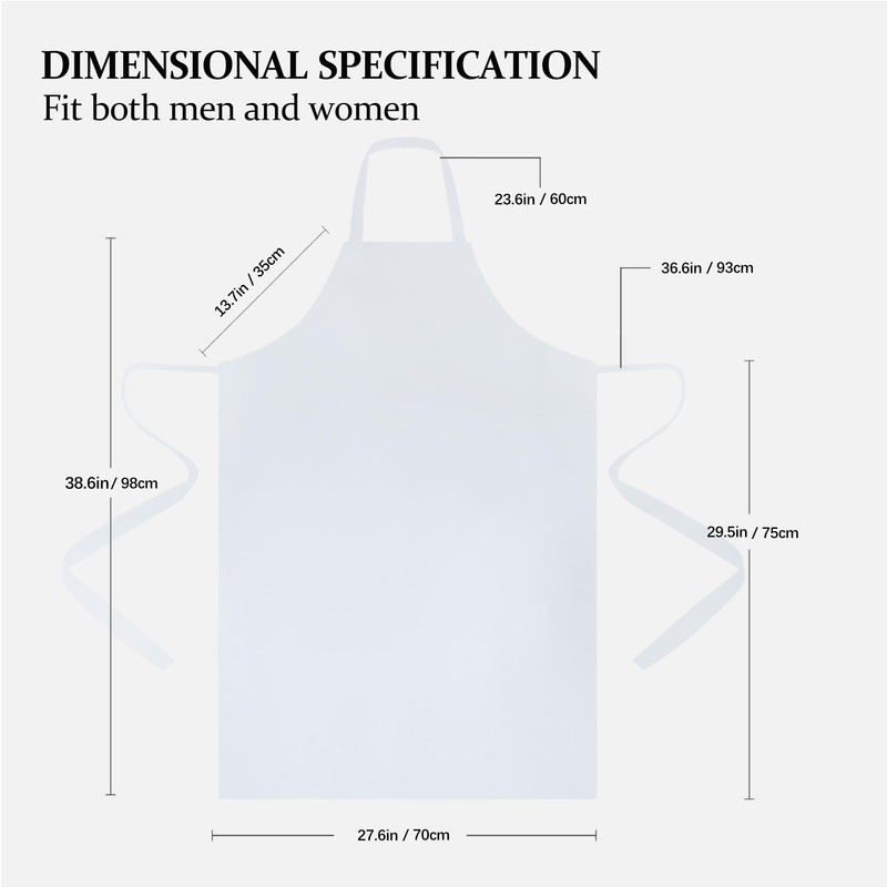 Heavy-Duty White Rubber Vinyl PVC Apron for Food Processing -