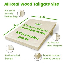 Unfinished Tailgate 2-ft x 3-ft Cornhole Boards - Scorekeeper: Add Scorekeeper