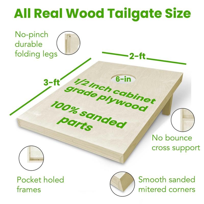 Unfinished Tailgate 2-ft x 3-ft Cornhole Boards - Scorekeeper: Add