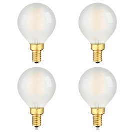 Dimmable G16.5 E12 LED Bulb Frosted G16 1/2 LED Light Bulb 40W Equivalent Candelabra Edison Bulbs Soft White 3000K 400LM 4W G50 LED Globe Bulb Chandelier Vanity Ceiling Fan Light Bulbs, 4 Pack
