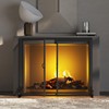 Fire Beauty Fireplace Screen with Hinged Doors, Powder Coated Steel
