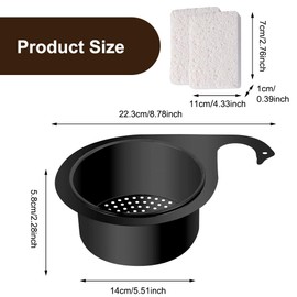 Stainless Steel Sink Strainer in Swan Shape Strainer for Sink Swan Drain Basket Drain Strainer Kitchen Sink Multi-Functional Drain Basket Egg Holder Fridge Tap Hanging Strainer Baskets