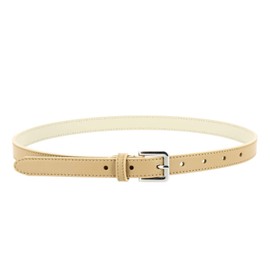 FASHIONGEN - LINDA Women's Genuine Italian Leather Belt, 2 cm Wide, beige