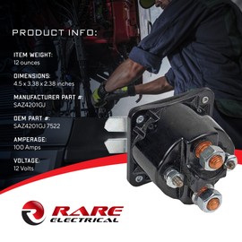 RAREELECTRICAL New Prestolite 12 Volt 4 Terminal 100 Amp Intermittent Duty Solenoid Compatible With Part Numbers Saz4201gj 7522