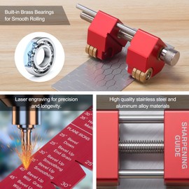 MUWOOD Chisel Sharpening Kit, Wood Honing Guide for Chisels and Planes Width 0.1" to 3.3" with Sharpening Angle Fixture, Angle Gauge from 15° to 45°