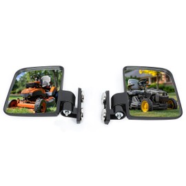 KUAFU Universal Magnetic Tractor Mirrors Compatible with Kubota John Deere Zero Turn Mower Rearview Side Mirrors Black 2Pcs 220LB Rated
