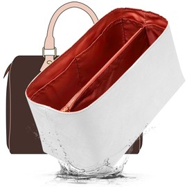 Doxo Upgraded Purse Organizer Insert Compatible with Speedy 25, Le-Pliage Shoulder Medium, Artois/Anjou PM and More, Lightweight DupontPaper Bag Insert with Zip,11 Pockets(Red,M)