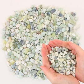 MIDELONG 0.44Lb Succulents and Cactus Bonsai DIY Rocks, Jade Bean Pebbles Natural Decorative Polished Stones Vase Fillers Gravel River Rocks for Indoor Plants,Terrarium,Fairy Gardening (6mm-9mm)