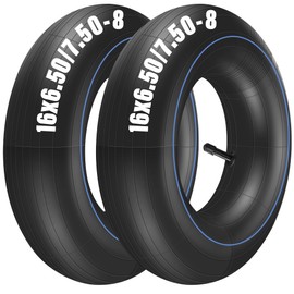 LotFancy 2 Pack 16X6.50-8, 16X7.50-8 Inner Tube for Snow Blower, Lawn Mower, ATV, Farm Tractor, Wheelbarrow, Trailer Implement, Heavy-Duty Replacement Inner Tube with TR-13 Straight Stem Valve