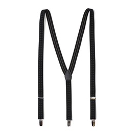 Y & TAILOR Suspender Selection, 3 colors, Width 1.0 inches (25 mm), Made in Japan, Y-type with synthetic leather, Black