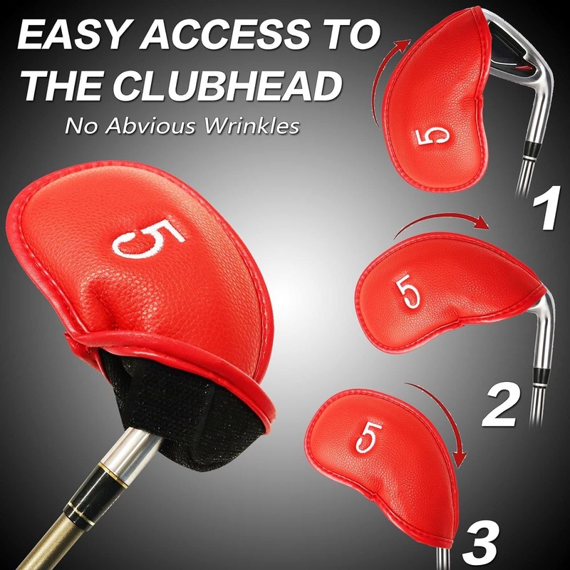 Golf Iron Head Covers Value 12 Piece Set, Synthetic Leather