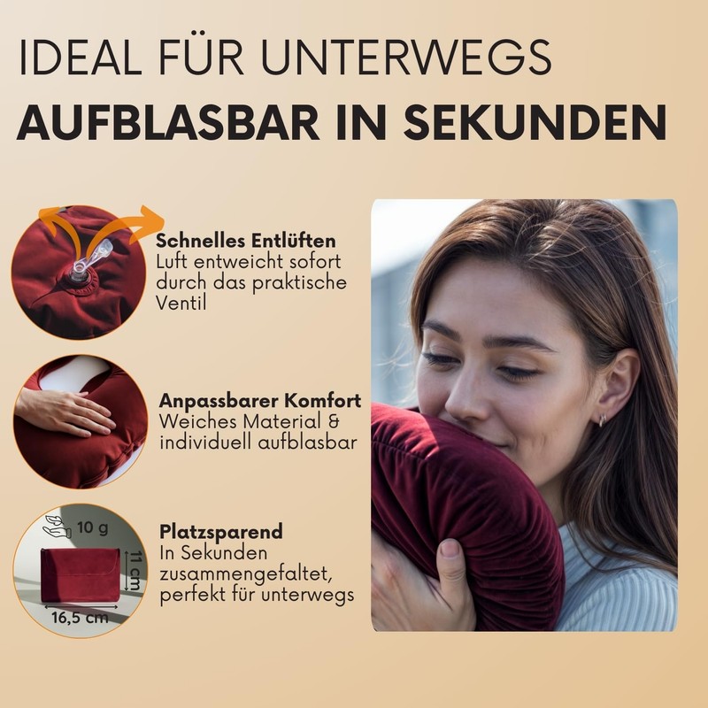 Preiswert & Gut 3 x Inflatable Travel Pillow Neck Pillow