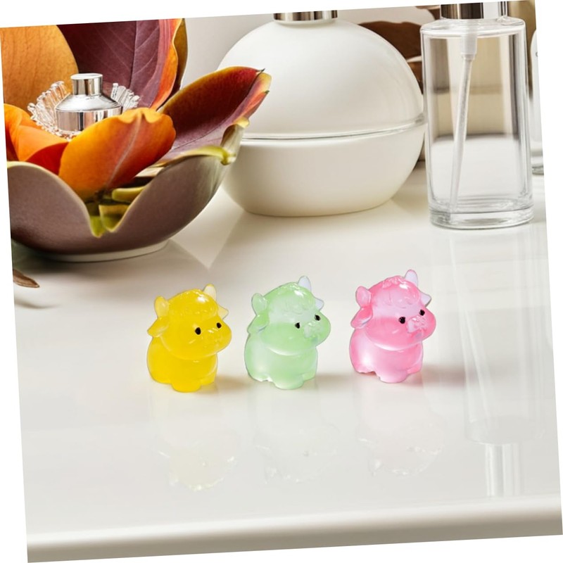 Abaodam 18pcs Glow Dark Mini Resin Figurines Cute Luminous Animal
