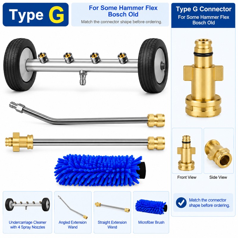 2-in-1 Undercarriage Pressure Washer Kit with Extension Wands – 4000