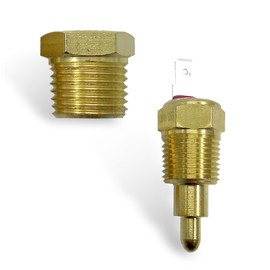 Tippwoo 1 PC Car Fan Temperature Switch, 200 to 185 Degree Electric Engine Cooling Fan Thermostat Switch, 3/8" Pipe Thread Temp Sensor Switch for 10" 12" 14" 16" Fan (Gold)