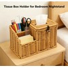 Square Tissue Box Cover with Storage, Multifunction Cube Tissue Box
