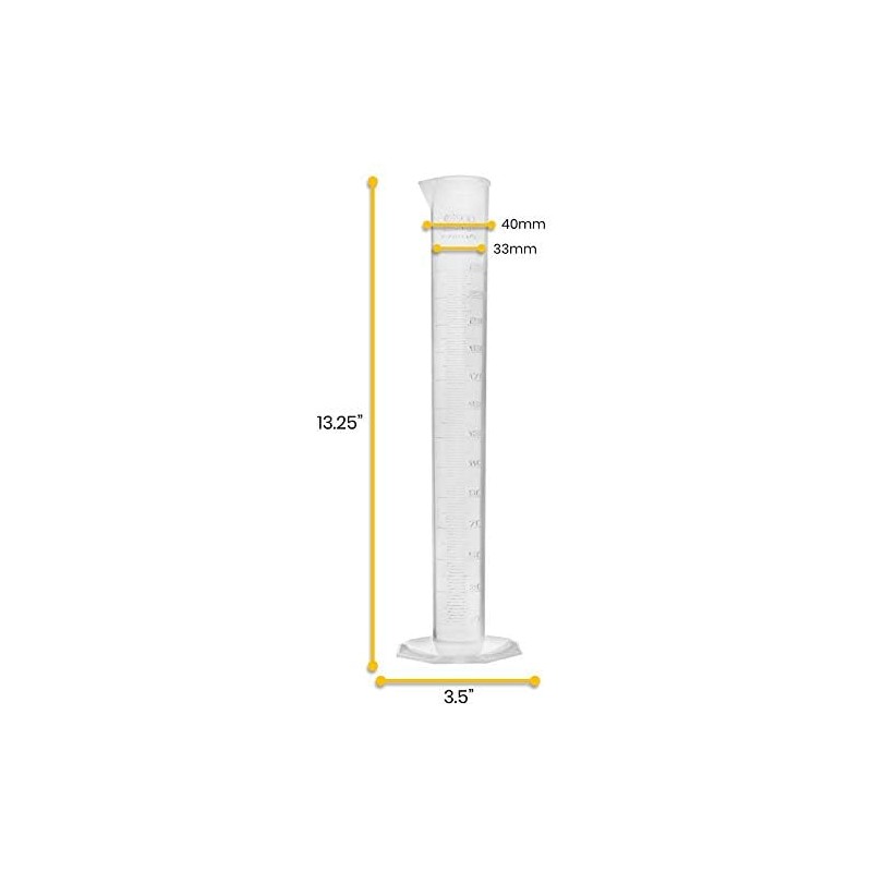 EISCO Graduated Cylinder, 250mL - Class B Tolerance - Octagonal