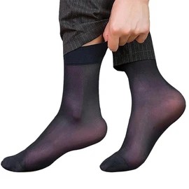 FQZMQBQ Business Socks, Men's, Summer, Thin, Socks, Black, Stylish, Ankle Socks, Ultra-thin, Breathable, Odor Resistant, For Men, Quick Drying, Solid, Durable, 3 Pair Set, A-type (compatible with 8.7